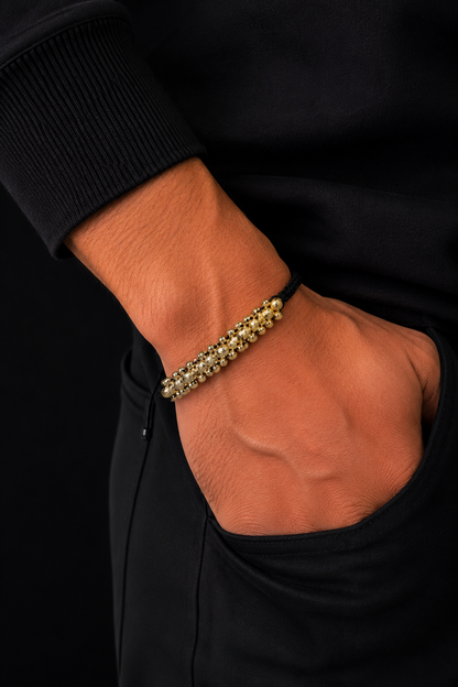 Pulsera tejida Italia doble 36 balines